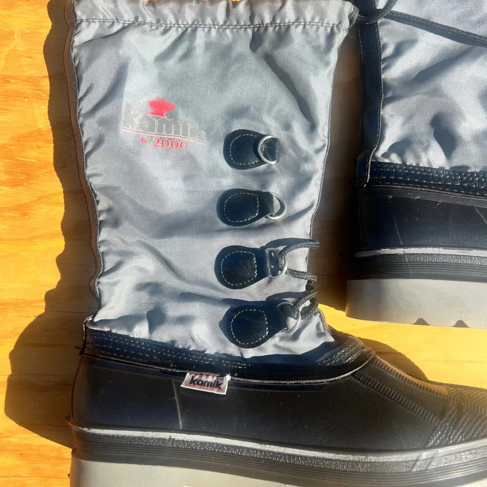 Kamik K2000 Mens Winter Snow Boots Grey Black Waterproof Insulated Size 10